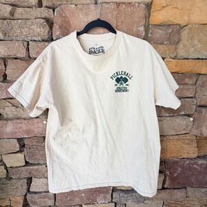 Strange Daze L Pickleball Athletics Department Graphic Cream Men  Unisex T-Shirt